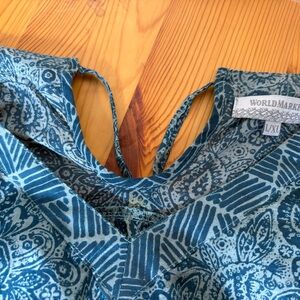 Cost Plus World Market Blue Paisley Blouse